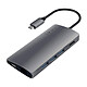Satechi Hub USB C vers HDMI 4K + Ethernet + 3 USB + USB C 60W + Lecteur carte SD / micro-SD Carte V2 Gris sidéral Hub USB Gris