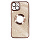 Avizar Coque pour iPhone 14 Paillette Amovible Silicone Gel  Rose Gold Une coque design de la série Protecam Spark, pour iPhone 14