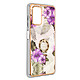 Avizar Coque Samsung A32 5G Bi-matière avec Bague de Maintien Motif Fleurs Violet - Coque de protection à motif Fleurs Violettes spécialement conçu pour Samsung Galaxy A32 5G.