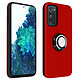 Avizar Coque Samsung Galaxy S20 FE Antichoc Bague Maintien Support Vidéo rouge Coque de protection conçue pour Samsung Galaxy S20 FE, collection Armor Shield