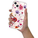 Evetane Coque iPhone 13 silicone transparente Motif Fleurs Multicolores ultra resistant pas cher
