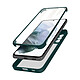 Avizar Coque Samsung Galaxy S21 Dos Plexiglas Avant Polymère Antichoc Contour vert - Coque intégrale spécialement conçue pour Samsung Galaxy S21.