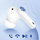 3mk Écouteurs Sans fil Bluetooth Réduction du Bruit ANC Intra auriculaires Blanc pas cher
