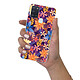 LaCoqueFrançaise Coque Samsung Galaxy A21S 360 intégrale transparente Motif Fleurs violettes et oranges Tendance pas cher