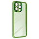 Avizar Coque pour iPhone 15 Pro Max Bague support vidéo  Vert - Une coque transparent au contour vert, série Camgrip, pour votre iPhone 15 Pro Max