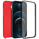 Avizar Coque Apple iPhone 12 Pro Max Protection Arrière Rigide et Avant Souple rouge - Coque de protection spécialement conçue pour Apple iPhone 12 Pro Max