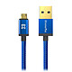 Xtrememac - Cable reversible Usb et Micro usb - 1,2 mètre - bleu or Câble hautement résistant en nylon double et anti nœuds