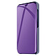 Avizar Étui pour Samsung Galaxy S24 Clapet Effet Miroir Support Stand Violet Revêtement effet miroir offrant un rendu unique et élégant lorsque l'écran est éteint