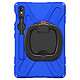 Avizar Coque pour Samsung Galaxy Tab S9 Antichoc Bi matière Poignée Rotative Support  bleu et noir - Conçue avec une partie interne en polycarbonate et un revêtement externe en silicone gel soft touch