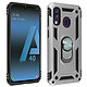Avizar Coque Galaxy A40 Bi matière Rigide et Souple Bague Support Vidéo argent - Coque de protection spécialement conçue pour le Samsung Galaxy A40, Argent