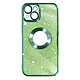 Avizar Coque pour iPhone 14 Paillette Amovible Silicone Gel  Vert Une coque design de la série Protecam Spark, pour iPhone 14