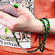 Avizar Bijou de Téléphone Bracelet à Perles Ovales et Cœur 80cm Collection Romeo Vert pas cher