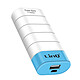 LinQ Batterie de secours 6000 mAh Compact Blanc / Bleu Batterie de secours LinQ pour prolonger l'autonomie de votre smartphone