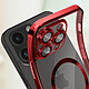 Avizar Coque MagSafe pour iPhone 14 Pro Max Silicone Protection Caméra  Contour Chromé Rouge pas cher