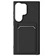 Avizar Coque pour Samsung S24 Ultra Porte-carte Souple Anti-traces Noir Coque intégrant un rangement pour carte au dos protégeant votre Samsung Noir tout en gardant à proximité votre carte bancaire