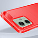 Acheter Avizar Coque pour Motorola Moto G54 Effet Carbone Silicone Flexible Antichoc  Rouge
