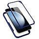 Avizar Coque iPhone 11 Dos Plexiglas Avant Polymère Coins Renforcés Contour bleu nuit - Une Coque intégrale pour votre iPhone 11 Antichoc avec un dos rigide transparent et contour Silicone bleu nuit