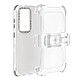 Avizar Coque pour Samsung Galaxy S24 Clip Ceinture Antichoc Coins Bumper Noir Transparent - Clip ceinture intégrée sur une partie avant amovible afin d'accrocher aisément le téléphone sur votre taille, poche ou ceinture