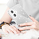 Avizar Coque Paillette pour iPhone 16 Hybride Design Glamour Argent pas cher