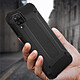 Avizar Coque Samsung Galaxy A12 Hybride Design Relief Antichute Defender II Noir pas cher