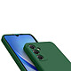 Evetane Coque Samsung Galaxy A34 Silicone liquide Verte + 2 Vitres en Verre trempé Protection écran Antichocs pas cher
