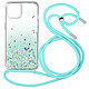 Avizar Coque Paillette iPhone 12 Pro Max Cordon Amovible Antichocs Dégradé Turquoise - Coque paillettes transparente spécialement conçue pour votre iPhone 12 Pro Max