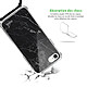 Avis Evetane Coque cordon iPhone 7/8/ iPhone SE 2020 noir Dessin Marbre noir