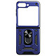 Avizar Coque pour Samsung Z Flip 5 Hybride Antichoc Fine Bague Métallique Support  Bleu Nuit - Coque hybride à bague série Skin ArmoRing, spécialement conçue pour votre Samsung Galaxy Z Flip 5