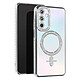 Avizar Coque Diamant pour Samsung Galaxy A15 MagSafe Contour Strass Argent Dos transparent laissant parfaitement visible la couleur d'origine de votre iPhone pour un look unique