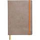 CLAIREFONTAINE Carnet Rhodiarama 14,8x21 160 pages lignées. Couverture simili-cuir Gris taupe Carnet