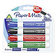 PAPER MATE blister de 4 marqueurs pour tableau blanc, biseauté Marqueur pour tableaux blancs