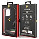 Ferrari Coque pour iPhone 14 Pro Max Bi-matière Compatible Charge QI Noir pas cher