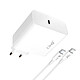 LinQ Chargeur Secteur 2 Ports USB + USB-C Puissance 65W Compact  blanc Chargeur secteur USB-C de LinQ performant pour recharger efficacement votre appareil