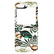 Avizar Coque Red Leaves pour Samsung Galaxy Z Flip 5 Rigide revêtement simili cuir  Blanc et Vert - Coque motif avec un revêtement simili cuir blanc pour Samsung Galaxy Z Flip 5, alliant protection et style