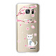 Evetane Coque Samsung Galaxy S7 360 intégrale transparente Motif Chat et Fleurs Tendance Coque Samsung Galaxy S7 360 intégrale transparente Chat et Fleurs Tendance