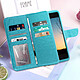 Avizar Etui pour Smartphone 5,3 à 5,5 pouces Clapet Portefeuille Multi Rangements Caméra Slide  turquoise pas cher