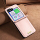 Avis Avizar Coque pour Samsung Galaxy Z Flip 6 Dos Cuir Vegan Intérieur Rigide Rose Champagne