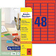 AVERY Etui de 960 Etiquettes Multi-usages 45,7 x 21,2 mm Rouge Etiquette multi-usages