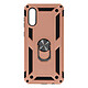 Avizar Coque Samsung Galaxy A02 Antichoc Bi-matière Bague Support Vidéo rose champagne - Coque conçue sur-mesure pour le Samsung Galaxy A02