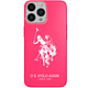 U.S Polo Coque pour iPhone 13 Pro Big Horse Antichoc Bords Surélevés Rose Bordures légèrement surélevées pour protéger l'écran et la caméra