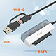 Avis LinQ Adaptateur USB et USB C vers SATA 2,5'' Transfert Données 5 Gbit/s Noir