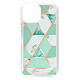 Avizar Coque Marbre pour iPhone 13 Pro Hybride avec Coins Renforcés turquoise et Blanc Coque Turquoise en Polycarbonate, iPhone 13 Pro