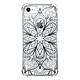 Evetane Coque iPhone 7/8/ iPhone SE 2020 anti-choc souple angles renforcés transparente Motif Mandala noir Coque iPhone 7/8/ iPhone SE 2020 anti-choc souple angles renforcés transparente Mandala noir