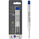 PARKER Recharge pour stylo QUINKflow, M, blister de 3, bleu Stylo à bille