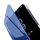 Avis Avizar Étui pour Samsung Galaxy S24 Clapet Effet Miroir Support Stand Bleu Clair