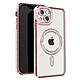 Avizar Coque Diamant pour iPhone 13 Protection MagSafe Contour Strass Rose Champagne Dos transparent laissant parfaitement visible la couleur d'origine de votre iPhone pour un look unique