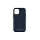 Njorð Vatn pour iPhone 12 Mini Bleu Coque en cuir de saumon premium