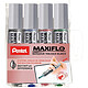 PENTEL Pochette de 4 Marqueurs tableaux blancs MAXIFLO MW5LW Noir Rouge Bleu Vert Marqueur pour tableaux blancs