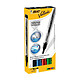 BIC Etui 4 Feutres tableau blanc effaçable LIQUID INK Pocket Pointe Ogive Moy. N/B/R/V Marqueur pour tableaux blancs