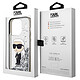 Karl Lagerfeld Coque pour iPhone 15 Pro Motifs Paillettes Flottantes Bords Rehaussés Argent pas cher